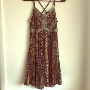 Multi-color print sun dress
